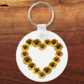 Sonnenblumenherz Schlüsselanhänger (Vorderseite)