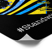 Sonnenblumenherz Ukrainische Fahne steht freundlic Poster (Ecke)