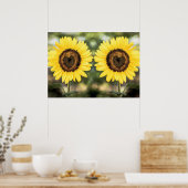 Sonnenblumenherzen in der Liebe Poster (Küche)