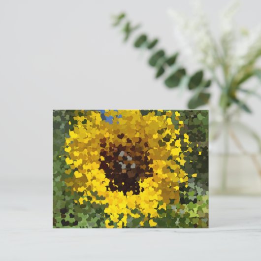 Sonnenblumenherzen Postkarte (Stehend Vorderseite)