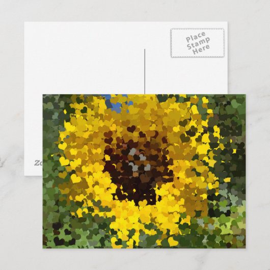 Sonnenblumenherzen Postkarte (Vorne/Hinten)