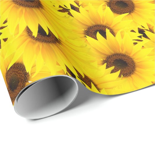 Sonnenblumenhintergrund Geschenkpapier (Rolleneckpunkt)