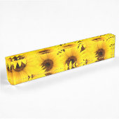 Sonnenblumenhintergrund Namensplakette