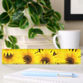 Sonnenblumenhintergrund Namensplakette