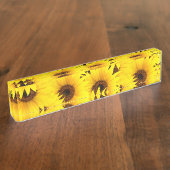 Sonnenblumenhintergrund Namensplakette (Seite)