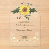 Sonnenblumenhochzeit Acryleinladungen (Vorderseite)