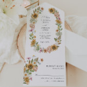 Sonnenblumenhochzeit All In One Einladung