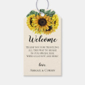 Sonnenblumenhochzeit Begrüßungstasche Geschenkanhänger (Vorderseite)