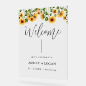 Sonnenblumenhochzeit Begrüßungszeichen Acrylschild (Winkel)