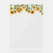 Sonnenblumenhochzeit Begrüßungszeichen Acrylschild (Vorderseite)