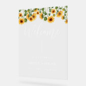Sonnenblumenhochzeit Begrüßungszeichen Acrylschild (Winkel)