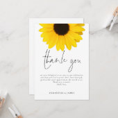 Sonnenblumenhochzeit Dankeschön-Karte Karte (Vorderseite/Rückseite Beispiel)