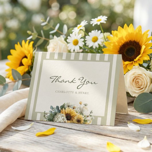 Sonnenblumenhochzeit Dankeskarte