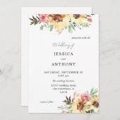 Sonnenblumenhochzeit Einladung (Vorne/Hinten)