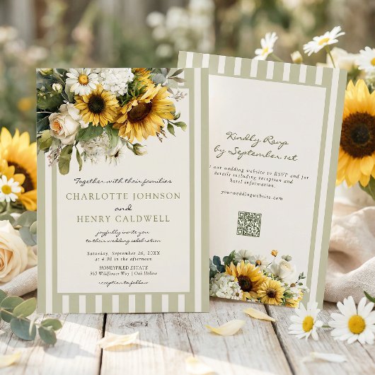 Sonnenblumenhochzeit Einladung