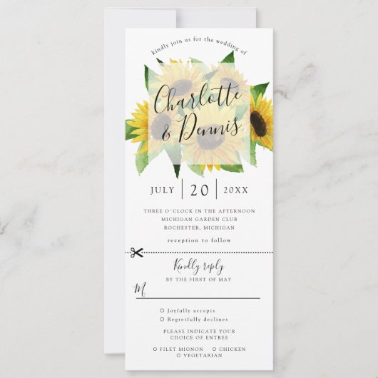 Sonnenblumenhochzeit Einladung w uAwg gehängt (Vorderseite)