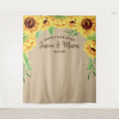 Sonnenblumenhochzeit Foto Prop Wandteppich (Vorderseite)