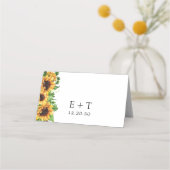 Sonnenblumenhochzeit geklappte Platzkarten (Rückseite)