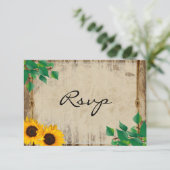Sonnenblumenhochzeit im Rustikal - UAWG RSVP Karte (Stehend Vorderseite)