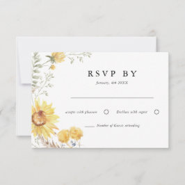 Sonnenblumenhochzeit im Spätsommer RSVP Karte