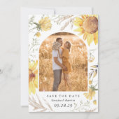 Sonnenblumenhochzeit im Spätsommer Save The Date (Vorderseite)