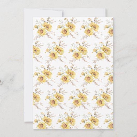 Sonnenblumenhochzeit im Spätsommer Save The Date (Rückseite)