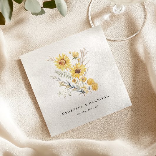 Sonnenblumenhochzeit im Spätsommer Serviette