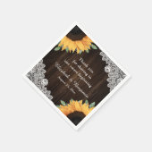 Sonnenblumenhochzeit im Stall-Holz Serviette (Ecke)