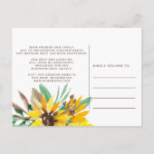 Sonnenblumenhochzeit im Wasser ändert das Datum Ankündigungspostkarte (Rückseite)