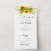 Sonnenblumenhochzeit in einer Einladung (Innen Boden)