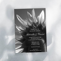 Sonnenblumenhochzeit in Schwarz und Weiß