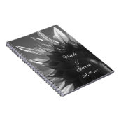 Sonnenblumenhochzeit in Schwarz und Weiß Notizblock (Rechte Seite)