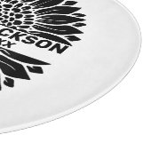Sonnenblumenhochzeit Individuelle Name & Datum Schneidebrett (Ecke)