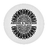 Sonnenblumenhochzeit Individuelle Name & Datum Schneidebrett (Vorderseite)