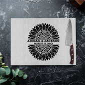 Sonnenblumenhochzeit Individuelle Name & Datum Schneidebrett