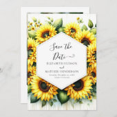 Sonnenblumenhochzeit mit Chic Field Save The Date (Vorne/Hinten)