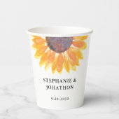 Sonnenblumenhochzeit Pappbecher (Rückseite)