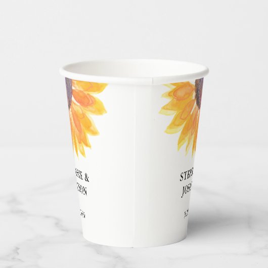 Sonnenblumenhochzeit Pappbecher (Rechts)