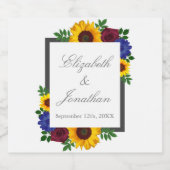 Sonnenblumenhochzeit Rose Bierflaschenetikett (Einzelnes Label)