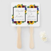 Sonnenblumenhochzeit Rose Fächer (Vorne und Hinten)