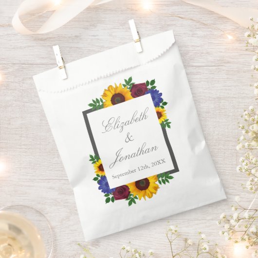 Sonnenblumenhochzeit Rose Geschenktütchen (Ausgeschnitten)