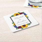 Sonnenblumenhochzeit Rose Rechteckiger Pappuntersetzer (angewinkelt)