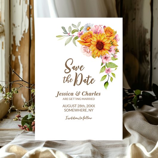 Sonnenblumenhochzeit Rose Save The Date