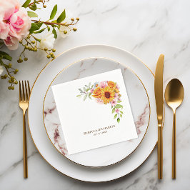 Sonnenblumenhochzeit Rose Serviette