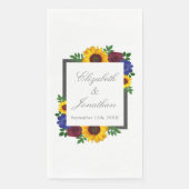 Sonnenblumenhochzeit Rose Serviette (Vorderseite)