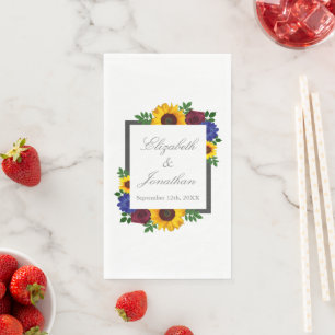 Sonnenblumenhochzeit Rose Serviette