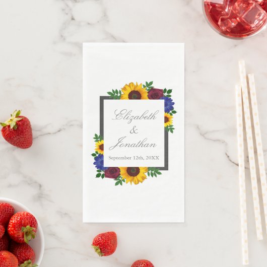 Sonnenblumenhochzeit Rose Serviette (Beispiel)