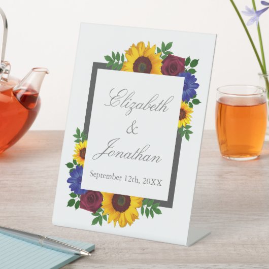 Sonnenblumenhochzeit Rose Sockelschild (In Situ)