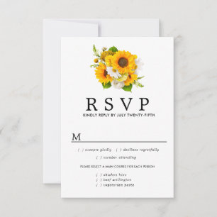 Sonnenblumenhochzeit RSVP-Karte, Optionen zum Esse RSVP Karte