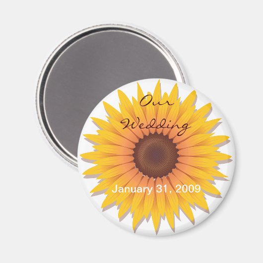 Sonnenblumenhochzeit speichern Datum Ankündigung 2 Magnet (Vorderseite/Rückseite)